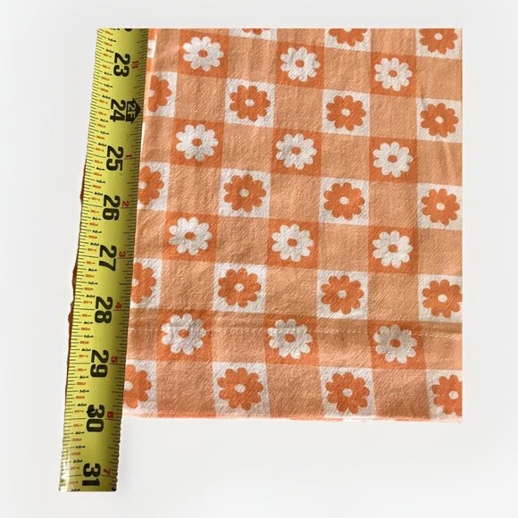 COTTON ON Sunny Flare Pull On Pants Daisy Garden Check Sweet Orange Size 6 - Picture 7 of 8